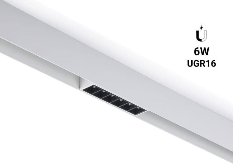 LED-Schienenleuchte für Magnetschiene 48V - 6W - UGR16 - Weiß