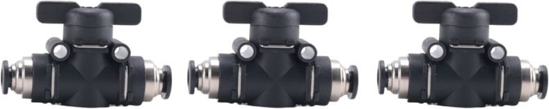 6mm Push Connect Ventil Ball Air Flow Control Schnell Rohr Armaturen 3 Pack