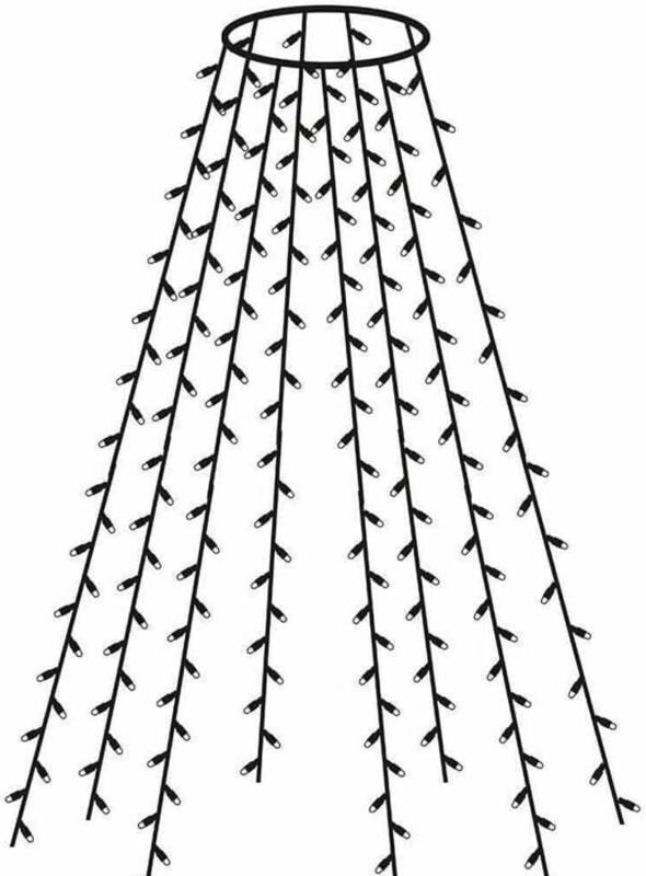 F-h-s International - Baumvorhang 160 led 8 Stränge je 20 led, Strang 2,0 m, IP44, mit Timer