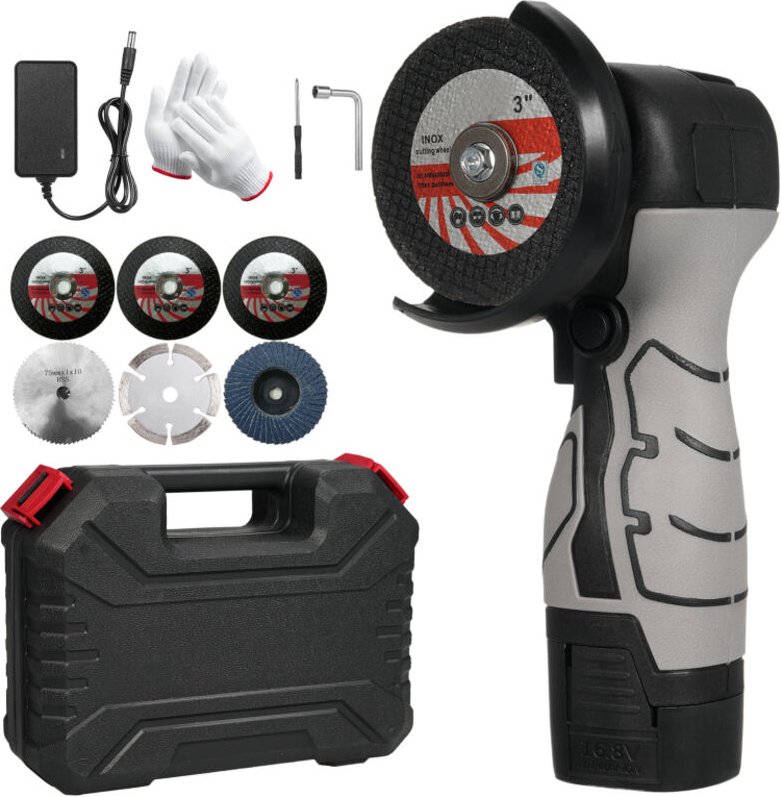 Smerigliatrice angolare a batteria 7000 giri/min, 16,8V 2000mAh, disco abrasivo per tagliare mattoni, legno, pietra, acc...
