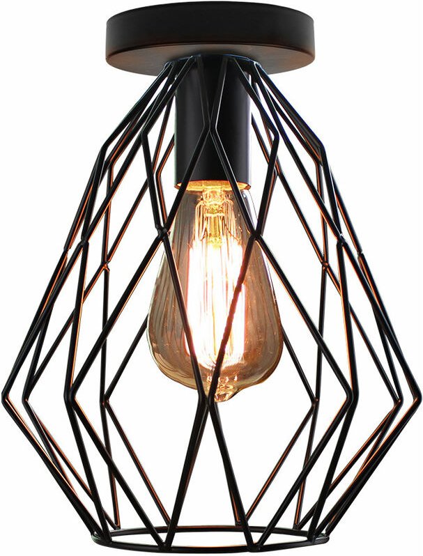 Axhup - Industriell Deckenlampe in Käfigform Moderne Deckenleuchte Metall E27 Lüster für Schlafzimmer Küche Wohnzimmer F...