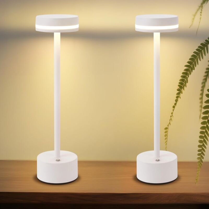 Thumbnail - Tischlampe Kabellos led Tischleuchte Akku - Nachttischlampe Dimmbare 3000K-6500K mit usb-c -Touch Lampe Schwarz Tischlam...