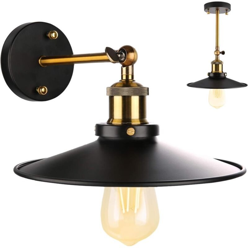 Vintage Applique murale, Applique Murale Industrille en Métal, 240° réglable Retro Lampe Murale Luminaire Murale pour Sa...