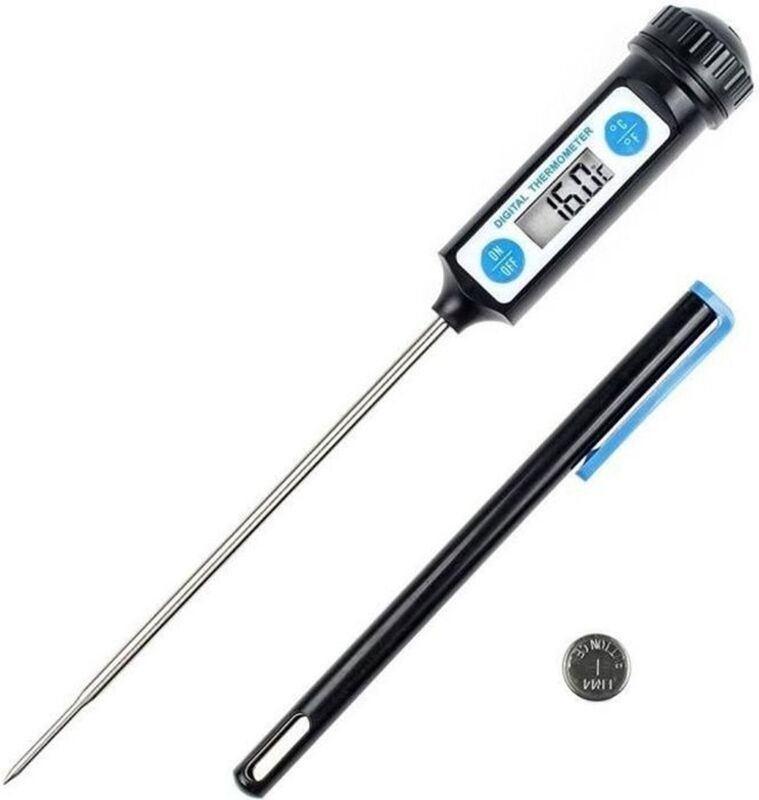 Kochthermometer, digitales Küchenthermometer mit langer Sonde und LCD-Display für Lebensmittel