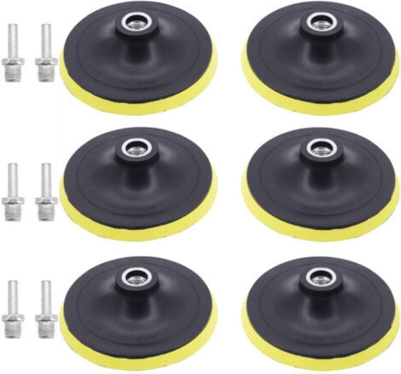 6er-Pack Schleifteller 150mm Schleifscheiben Schleifteller mit M14 Gewinde Klettverschluss Stützteller Schleifpolierplat...