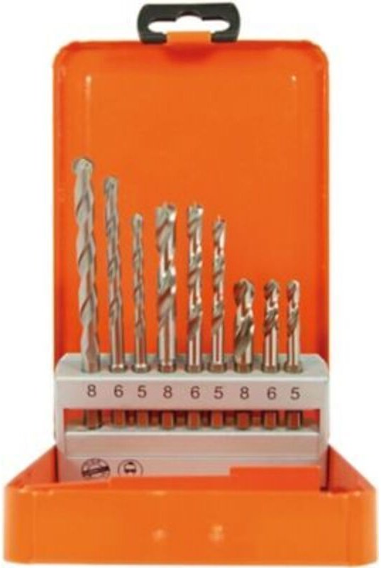 Projahn - Spiralbohrer Kassette Stahl Stein Holz Bohrer Set 9-tlg.