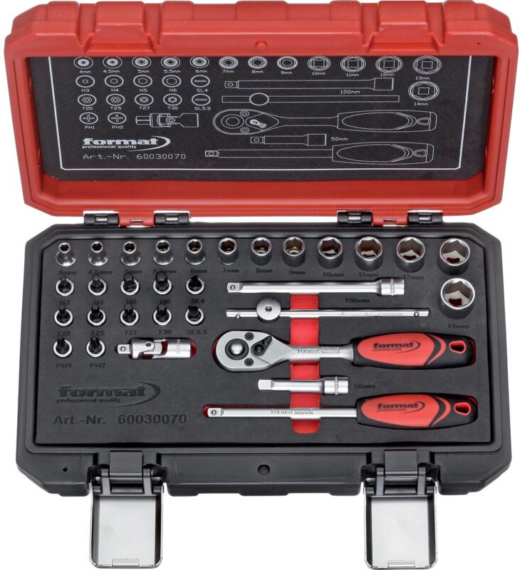 Steckschlüssel-Garnitur 1/4' 31-teilig - Format