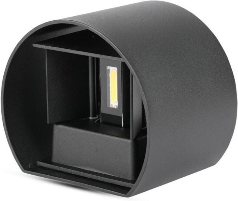 V-tac - VT-756 3000K 6W IP65 abgerundete doppelte Led cob Wandlampe schwarz