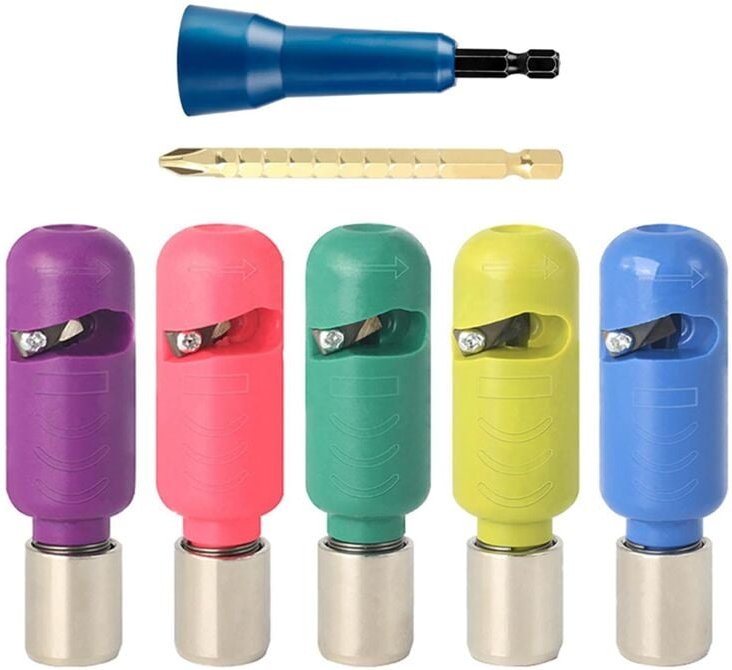 Tlily - Werkzeugsatz zum Abisolieren und Verdrehen von Drähten in 6 Größen, Drahtverdreher für Bohrmaschinen, Abisolierz...