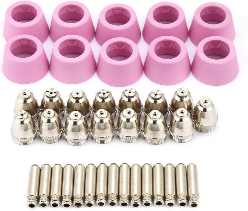 35 Stück/Set) Düsen-Elektroden-Set, AG60 SG55 Plasmaschneider, Schneidbrenner, Verbrauchsmaterialien, Elektroden-Düsenbe...