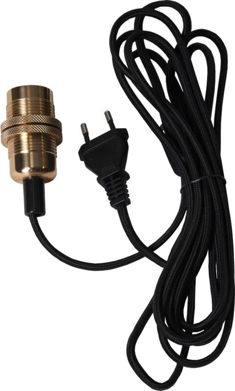 Textilkabel mit messingfarbener E14 Fassung, a++ (924929425)