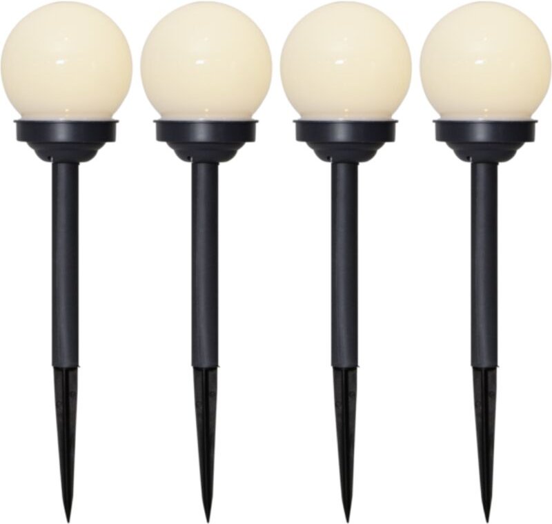 Thumbnail - Trading Solarpoller-Set Globus, 4 Stück, Weiß, led, Dämmerungssensor, Warmweiß, Außenbereich, 27 cm - Star