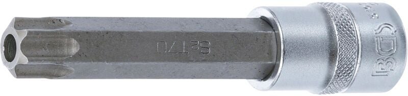 Bgs Technic - Bit-Einsatz Länge 110 mm Antrieb Innenvierkant 12,5 mm (1/2') T-Profil (für Torx) mit Bohrung T70
