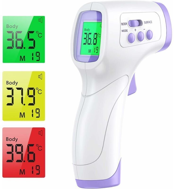 Dolaso - Stirnthermometer für Erwachsene, Infrarot-Thermometer mit Fieberalarm, 2-in-1, berührungsloses Stirnthermometer...