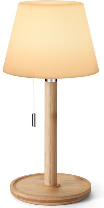 Wasserdichte, batteriebetriebene Tischleuchte für den Außenbereich, wiederaufladbare, kabellose Tischleuchte mit Zugscha...