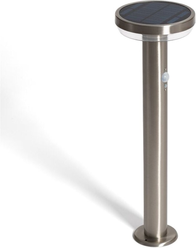 LED Bodenstehleuchte Außen Solar 5W 50cm Aluminium mit Bewegungssensor Barton Silber