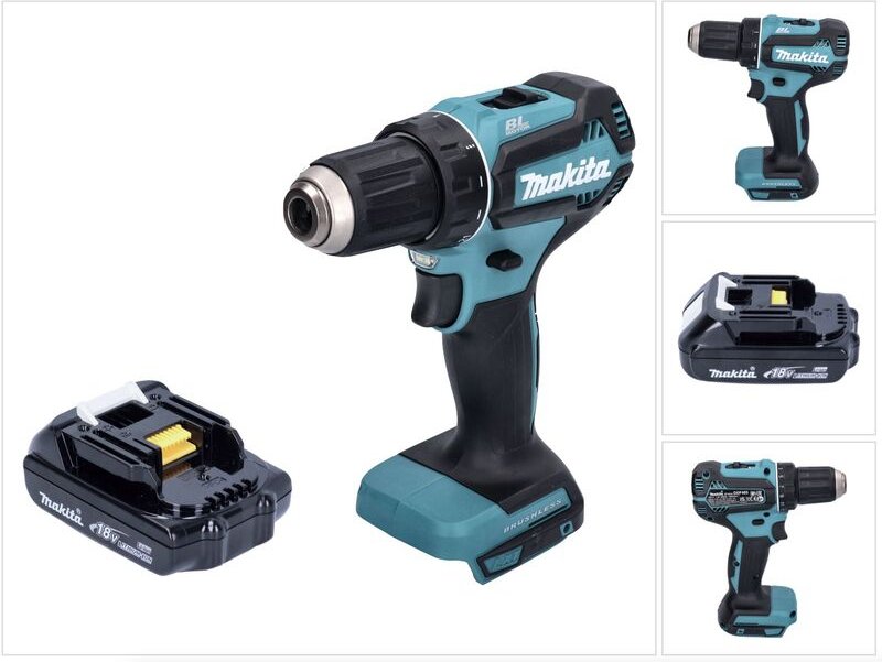 Makita DDF 485 Y1 Akku Bohrschrauber 18 V 50 Nm Brushless + 1x Akku 1,5 Ah - ohne Ladegerät