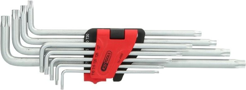 Torx-Winkelstiftschlüssel-Satz, extra lang, 9-tlg