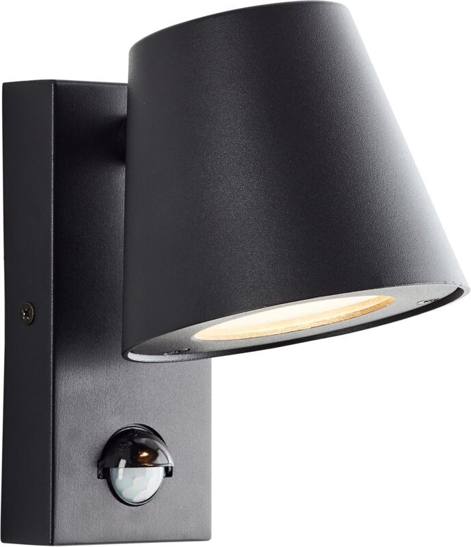 Außen-Wandleuchte Bari Außenlampe, Bewegungsmelder, GU10, Metall/Kunststoff, schwarz - Brilliant