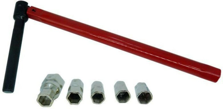 Cle Lavabo speciale Mitigeur Ø 13mm + 5 Douilles ø 8 - 9 - 10 - 11 - 12 mm, Rouge