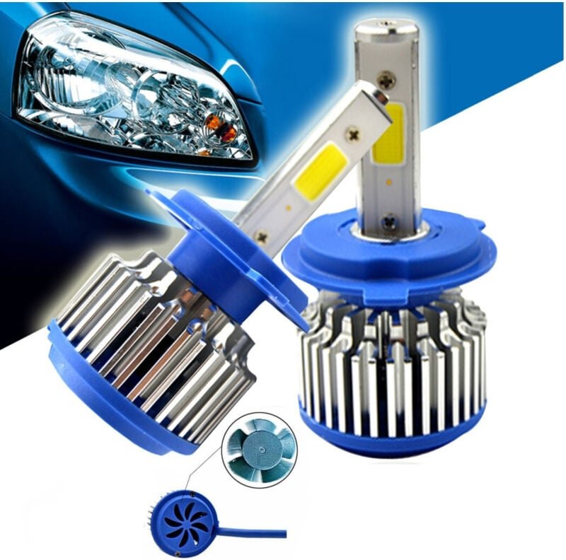 Thumbnail - Trade Shop Traesio - Trade Shop - kit H7 led-lampen cree full led 2600 lumen 6000K 24W IP68 led cree cob 360° -