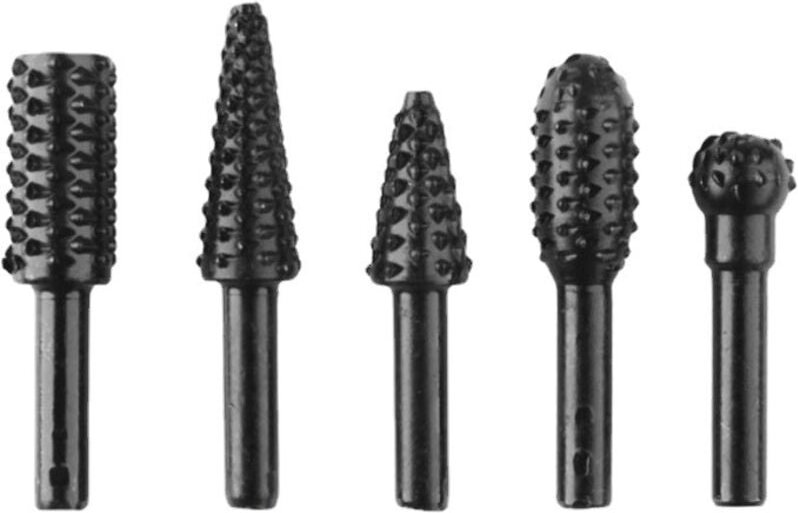 ZVD - Aiperq Stahl-Drehbohrersatz mit Griff zum Holzschleifen, 5-teiliger Bohrersatz