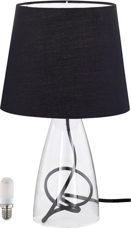 Etc-shop - led 3 Watt Tisch Leuchte Lese Energie Spar Lampe Beleuchtung Textil Glas Strahler