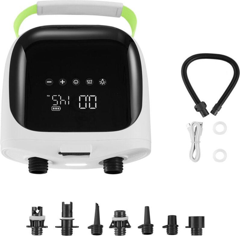 Mophorn Elektrische SUP-Luftpumpe (20 PSI) wiederaufladbar, zweistufig mit automatischer Abschaltung & LED, geeignet zum...