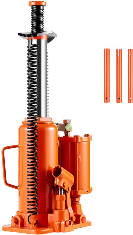 Mophorn Lufthydraulischer Flaschenheber mit 12 t Tragkraft & Hubbereich 265–505 mm, pneumatisch und manuell bedienbar, g...