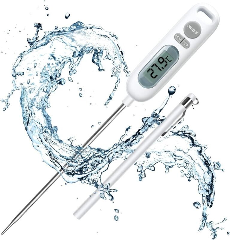 LaBlanc - Kochthermometer, 141 mm lange Kochsonde, Lebensmittel-Küchenthermometer, digitales Thermometer für Grill, Gebä...