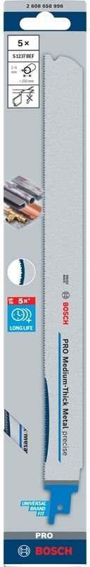 Thumbnail - Säbelsägeblatt pro Medium-Thick Metal precise S1237BEF Länge 300 mm Breite 25 mm Zahnteilung tpi 14+16+18 1,4+1,6+1,8 mm...