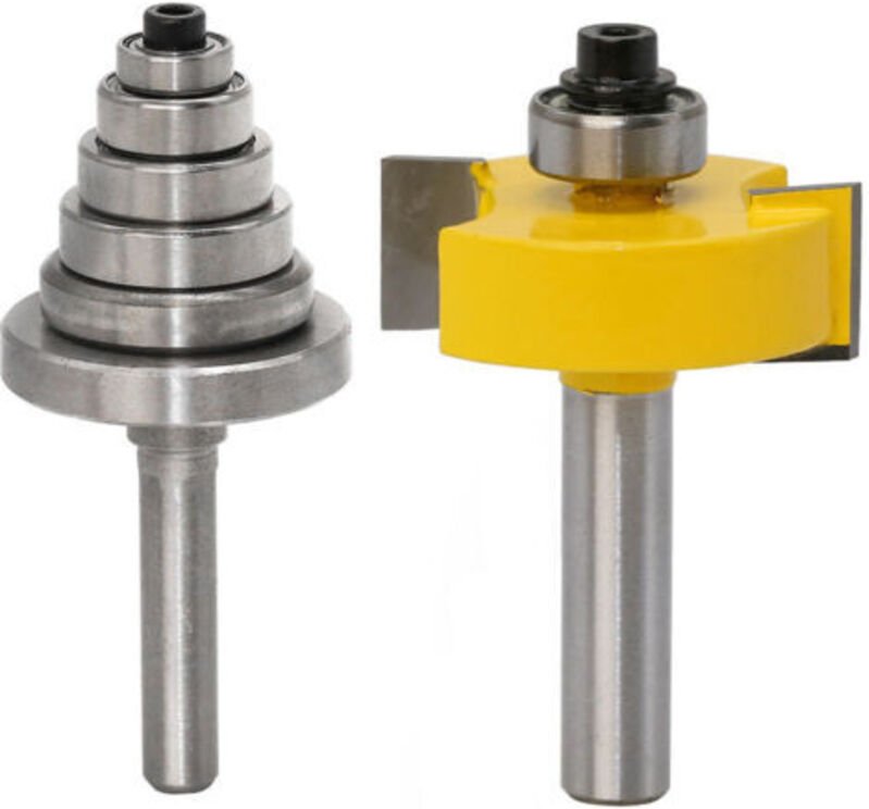 8mm Falzfräser Oberfräse Bit Mit 6er Set Kugellager Für Mehrere Tiefen 28,6 mm, 22,2 mm, 19,05 mm, 15,9 mm, 12,7 mm, 9,5...