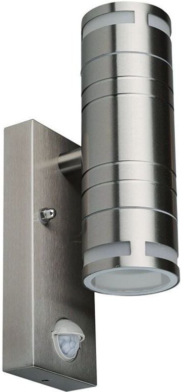Doppel-LED-Lampe, Sensor und 2GU10-Lampenfassung aus Stahl, Doppelstrahl, IP44 - V-tac