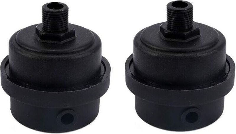 Packung mit 2 geräuscharmen Kunststoff-Luftkompressorfiltern mit 1/4"-PT-12,7-mm-Filterelement