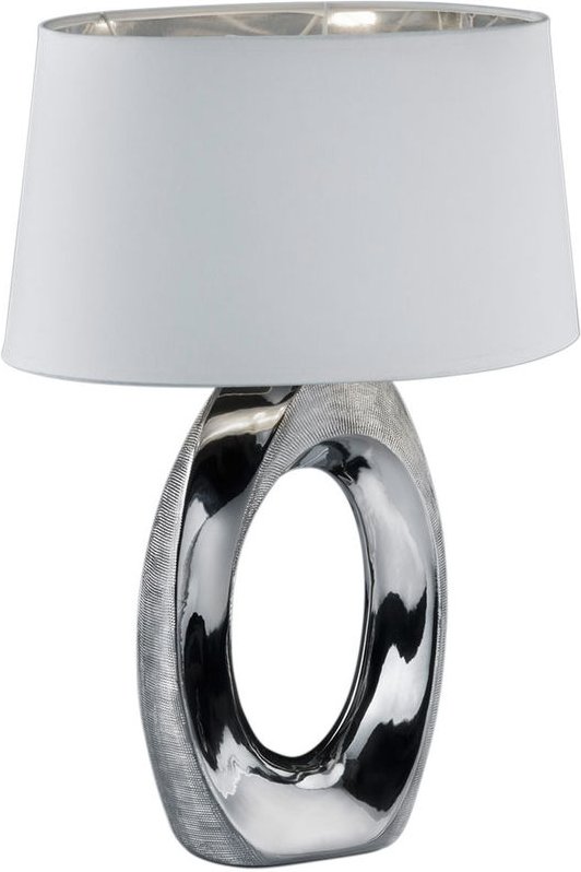 Etc-shop - Design Tisch Leuchte Wohn Zimmer Lese Lampe Textil silber weiß