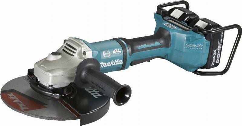 Schleifmaschine ø 230 mm 36 v => 2 x 18 v Li-Ion 5 Ah Makita 2 Akkus, Ladegerät, Koffer - DGA901T2U2
