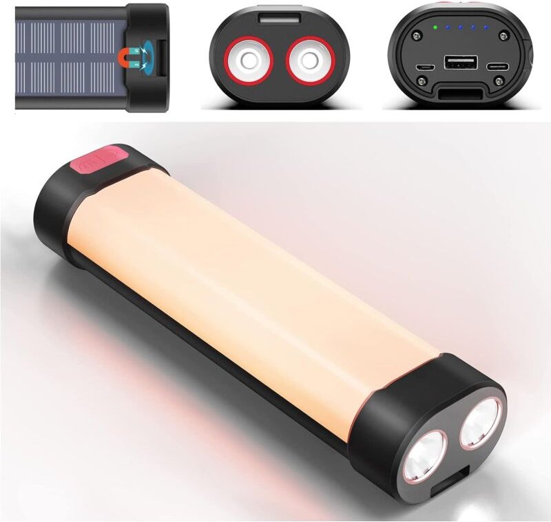 Crediri LED-Campinglicht, wiederaufladbare Campinglaterne mit Magnetfuß, wasserdicht und USB-Kabel