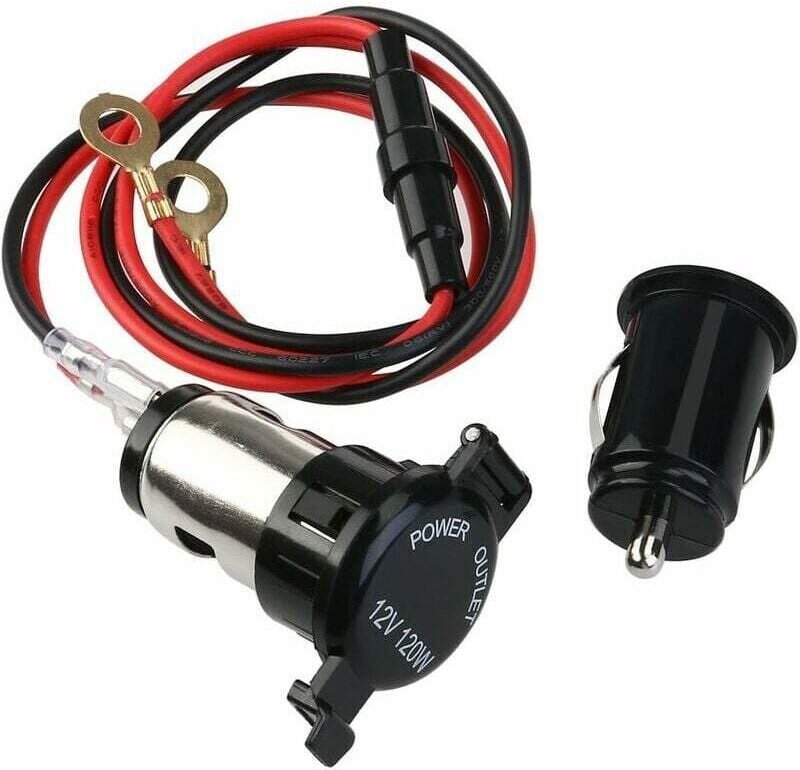 Steckdose für Zigarettenanzünder, weiblich, mit USB-Ladeadapter für Auto/Motorrad, geeignet für iPhone/iPod/MP3/GPS, Sch...