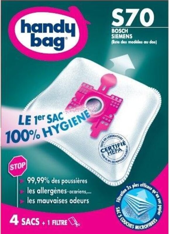 Handy Bag S70 Staubsaugerbeutel mit hoher Filtration 5 Schichten