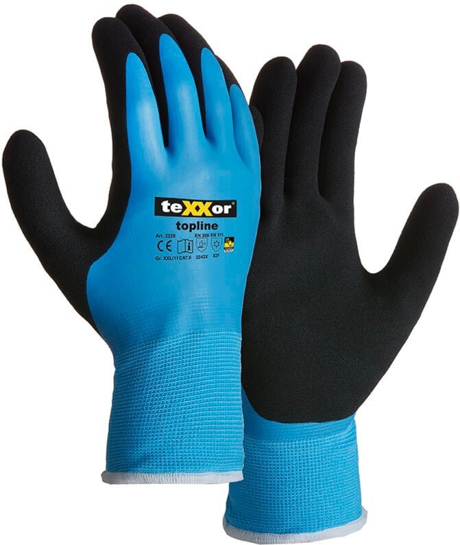 Winterhandschuh latex blau/schwarz 2228 Größe 11 - Texxor