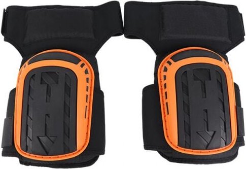 Orange + Schwarz Professionelle Knieschoner, robuste Knieschoner mit Schaumstoffpolsterung für Arbeit, Garten und Bau