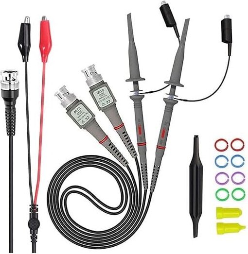 Universeller Oszilloskop-Tastkopf mit Zubehör-Set, 100-MHz-Oszilloskop-Clip-Tastköpfe mit BNC-zu-Minigrabber-Testkabel-S...