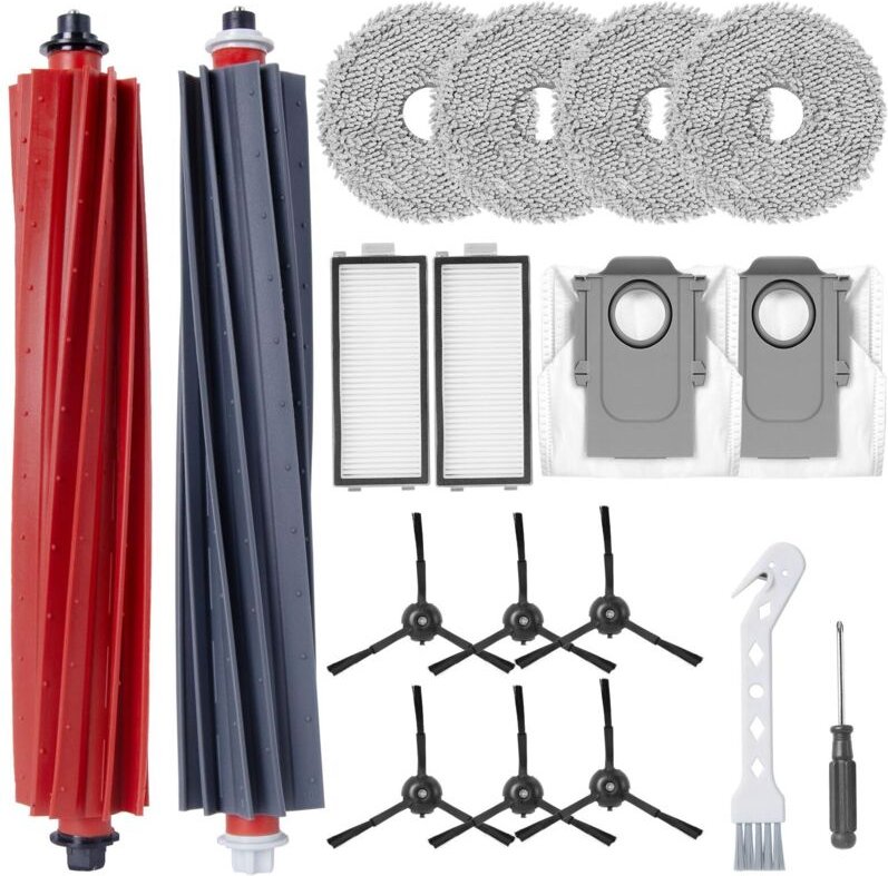 18-teiliges Zubehörset für Roborock Qrevo Master/Qrevo Slim Saugroboter, 2 Hauptbürsten, 6 Seitenbürsten, 2 Filter, 2 St...