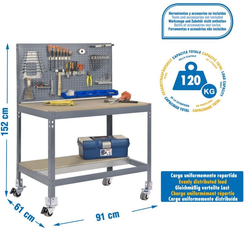 Simonrack Arbeitstisch grau und robustes Holz