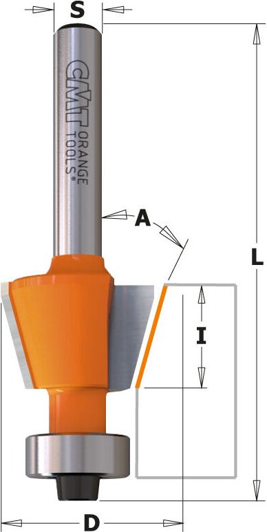 709.016.11 Hm-Anfasfraser 15° Hw S=6 D=12,7x12,7x57 Z2 Rh