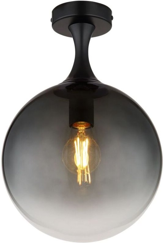 Globo - Deckenlampe Deckenleuchte Wohnzimmerleuchte Rauchglas Schlafzimmerlampe h 37,5cm
