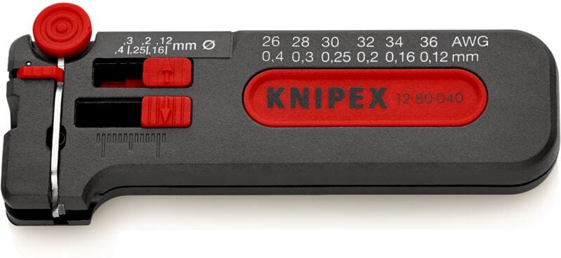 Knipex - 12 80 040 sb Mini-Abisolierwerkzeug 100 mm