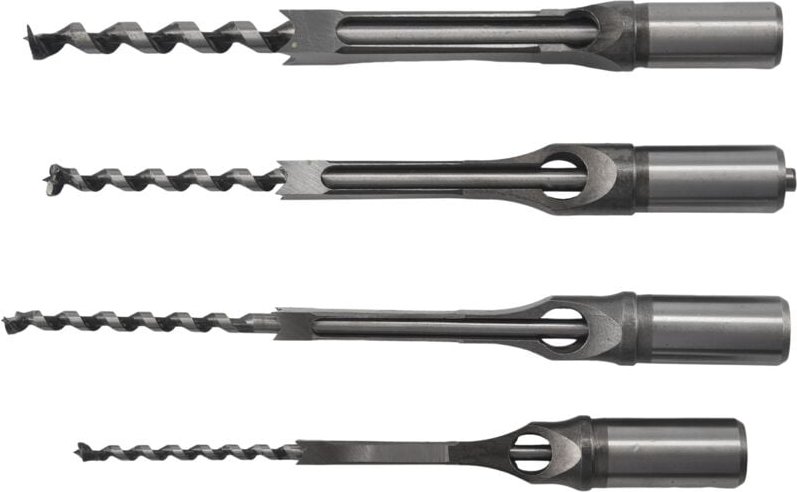 Tlily - 4-teiliges Holzbearbeitungs-Vierkantlochbohrer-Set, Holzstemmmeißel-Set, Stemmbohrer-Kits, Säge-Sets mit Twist, ...