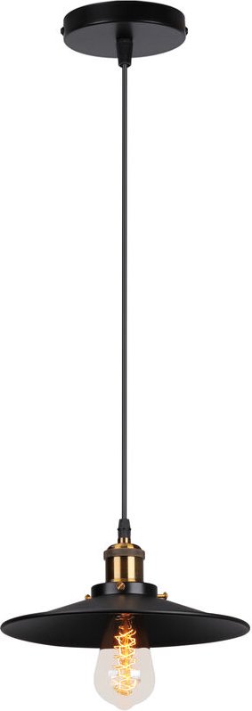 Pendelleuchte Schwarz Hängelampe mit Ø22cm Lampenschirm Kronleuchter Art Edison Lampe E27 Fassung für Loft Wohnzimmer Es...