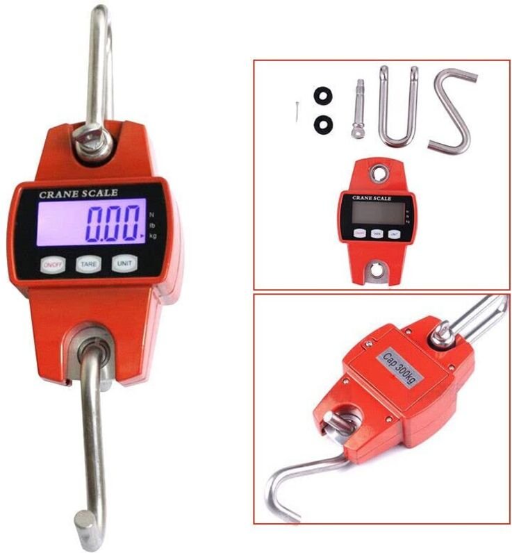300KG Profi Digital Hängewaage, LCD Zugwaage Industriewaage Waage Elektronische Digital Kranwaage Ablesbarkeit 0,1kg Wil...